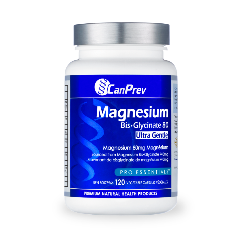 CanPrev Magnesium Bis-Glycinate 80 Ultra Gentle 120 Veggie Caps