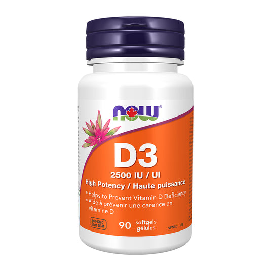 NOW Vitamin D3 2500 IU 90 Softgels