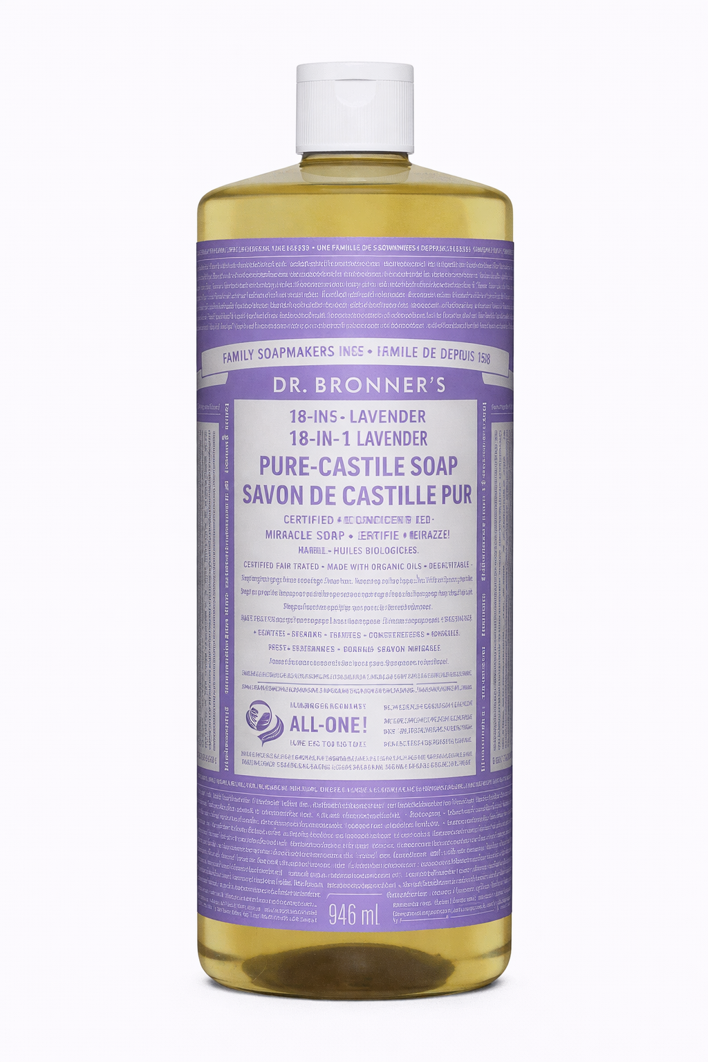 Dr. Bronner's 18-In-1 Pure-Castile Liquid Soap Lavender 946mL