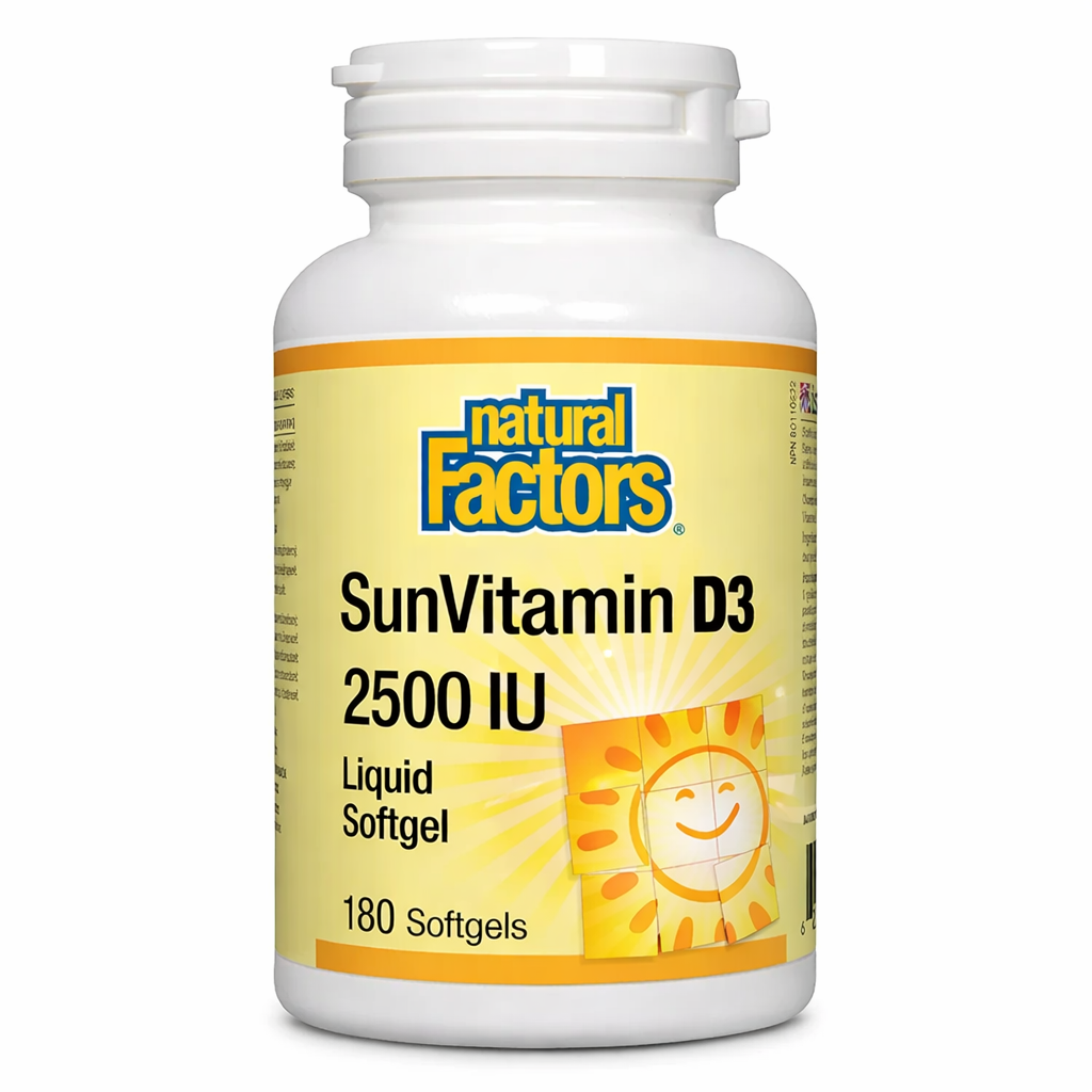 Natural Factors Sun Vitamin D3 2500 IU 180 Softgels