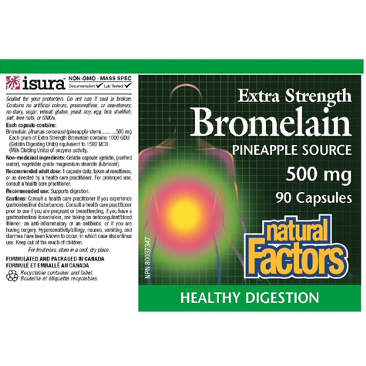 Natural Factor Bromelain Extra Strength 500 mg 90 cap