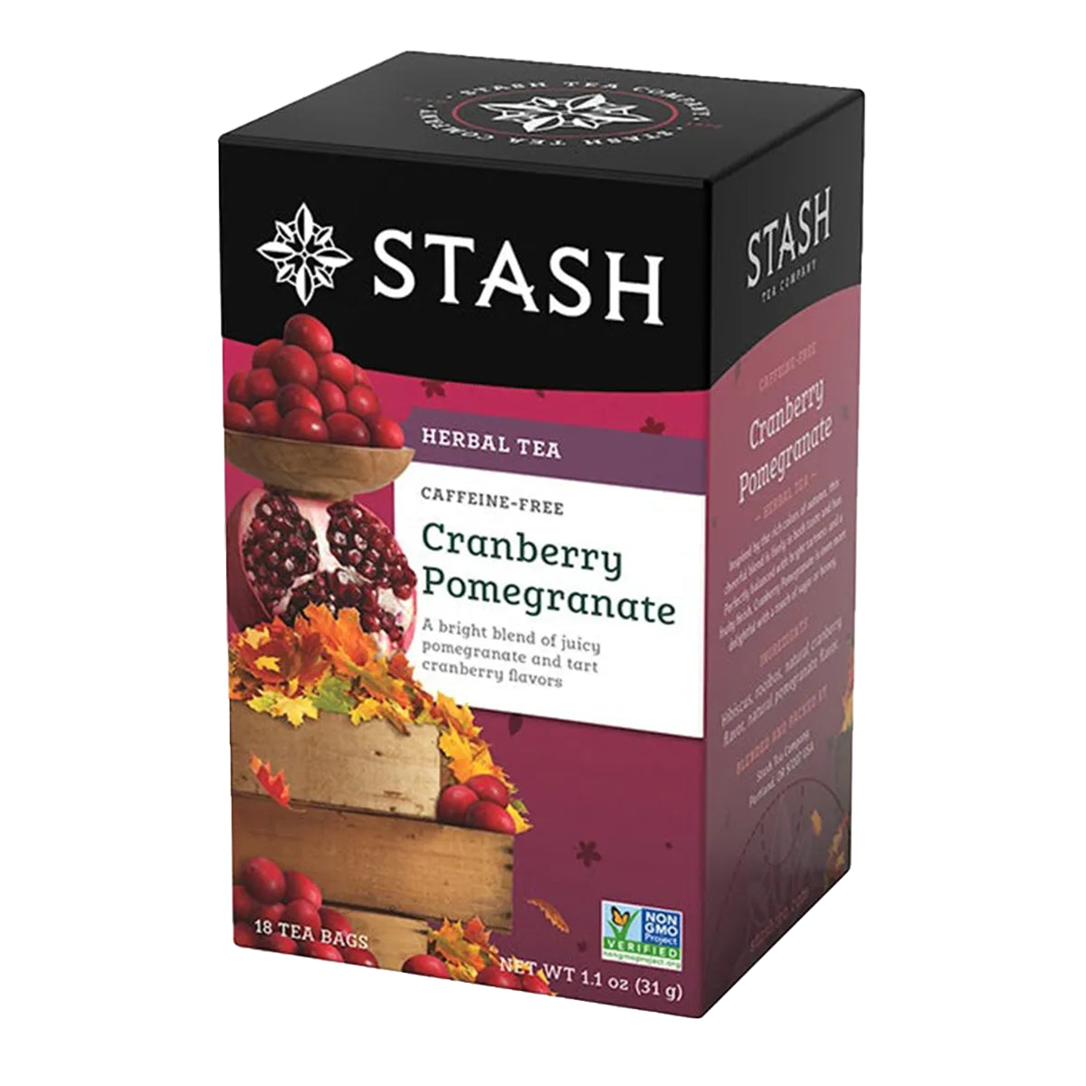 Stash Herbal Tea Cranberry Pomegranate Caffeine Free 18 Tea Bags