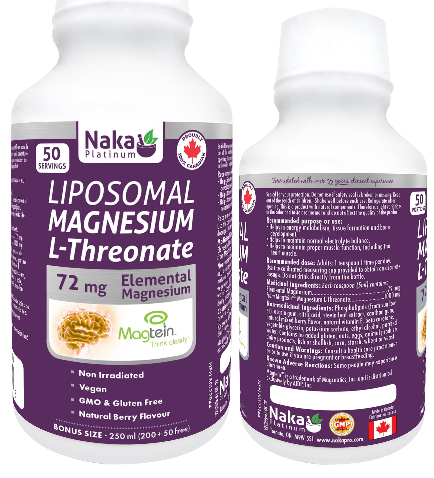Naka Liposomal Magnesium L-Threonate 72mg
