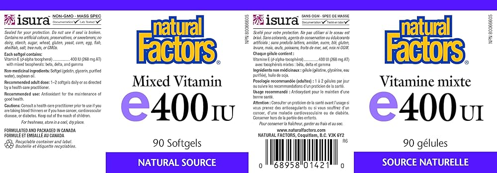 Natural Factors Mixed Vitamin E 400 IU,