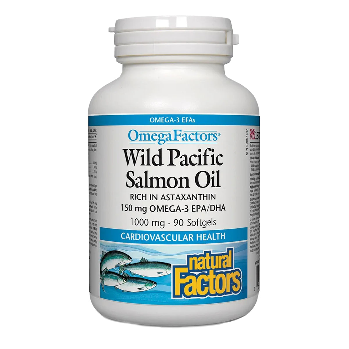 Natural Factors Omega Factors Wild Pacific Salmon Oil 1000mg 90 Softgels