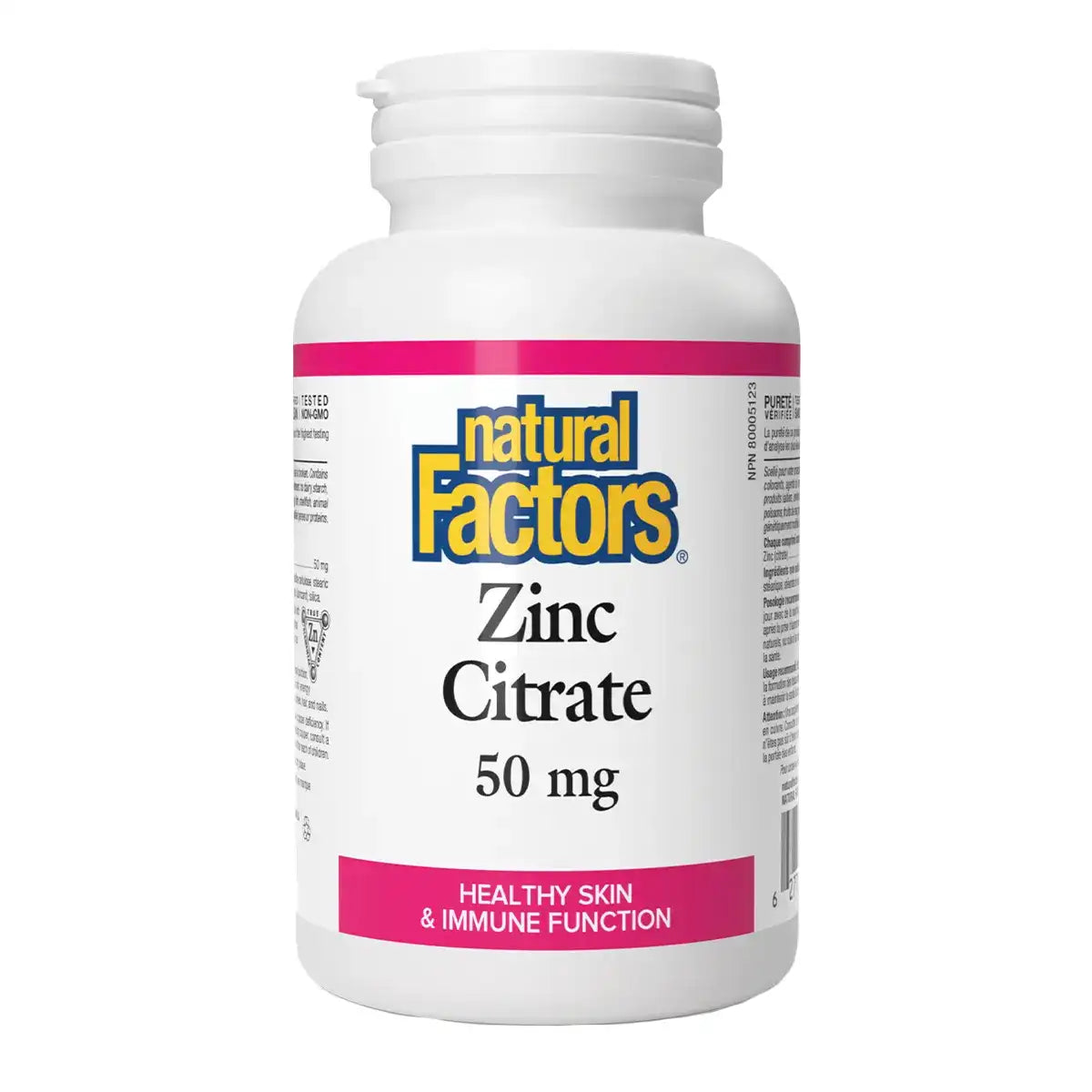 Natural Factors Zinc Citrate 50mg 90 Tablets
