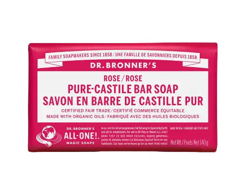 Dr. Bronners Pure-Castile Bar Soap Rose 140g - Kosher and Fair Trade