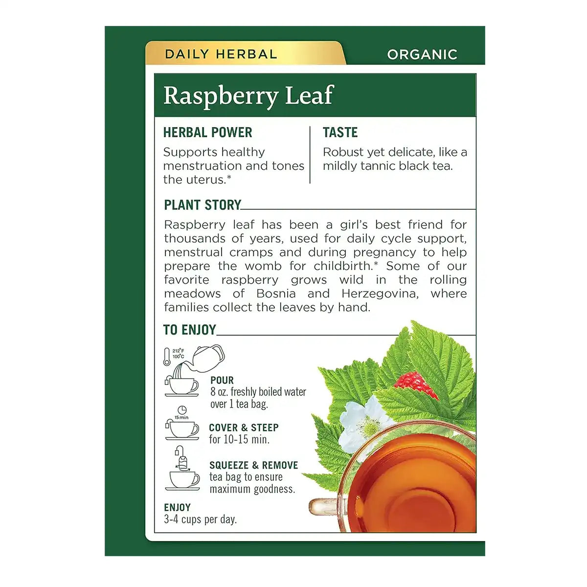 Traditional Medicinals Organic Raspberry Leaf 16 Tea Bags