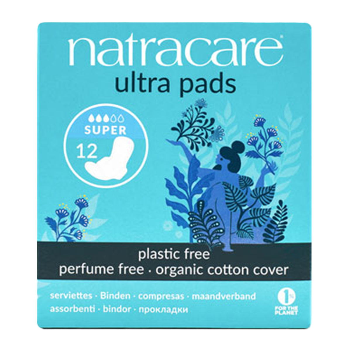 NatraCare Organic & Natural Ultra Pads Super 12 Pads - Organic and Chemical Free