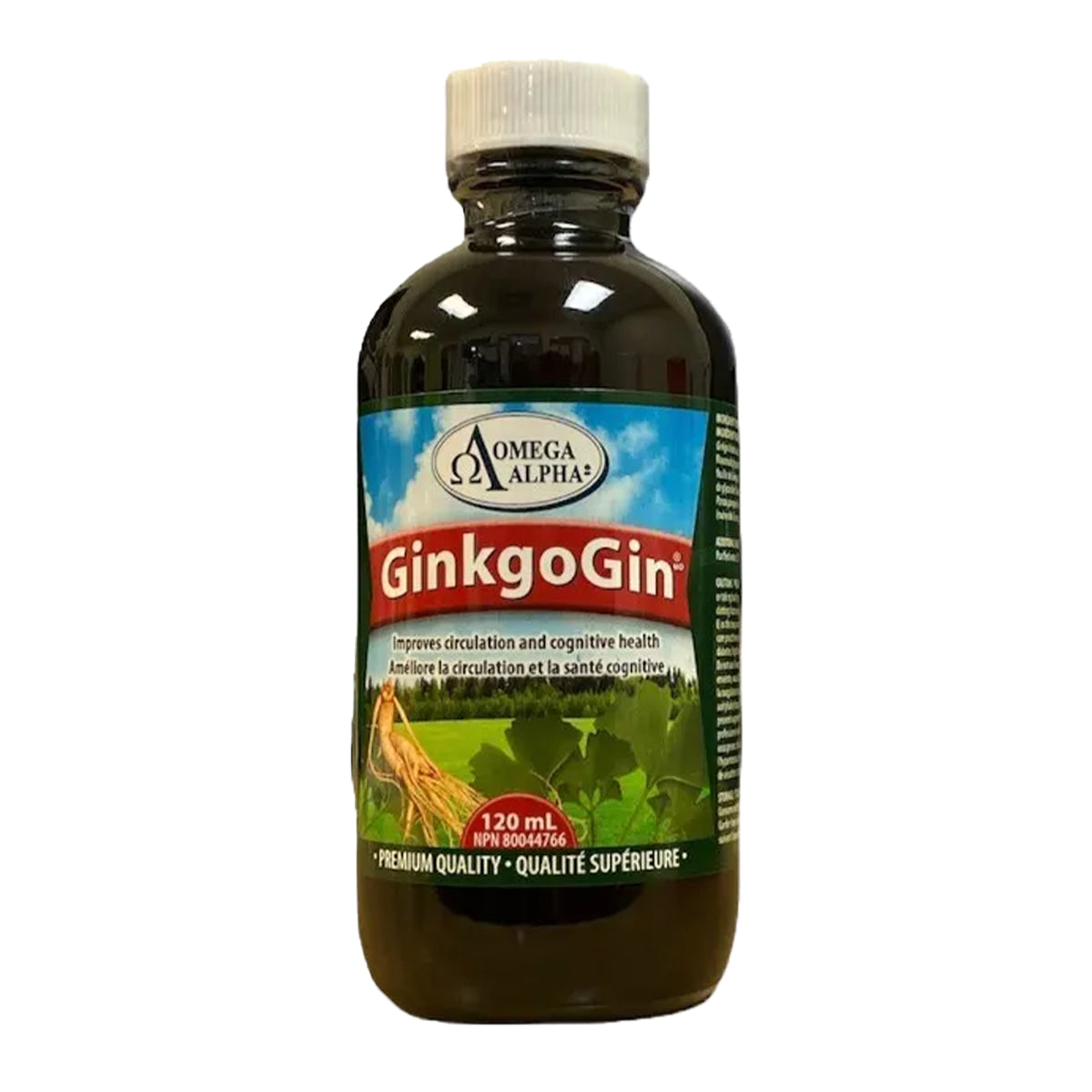 Omega Alpha Ginkgo Gin Liquid 120mL - Gluten Free and Preservatives Free