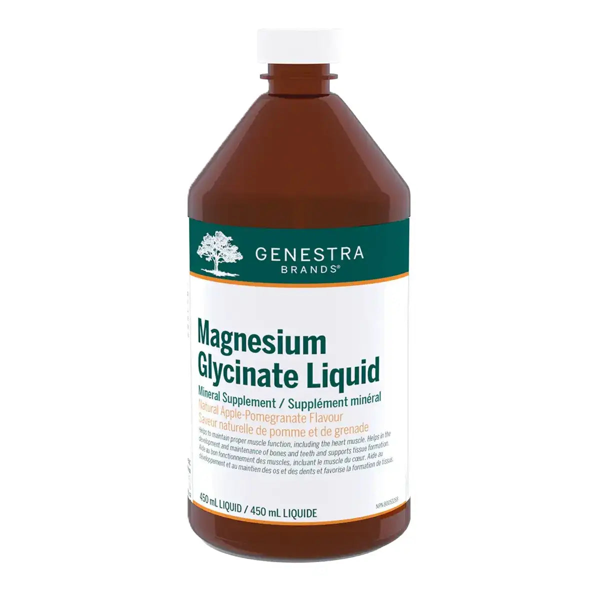 Genestra Magnesium Glycinate Liquid 450mL - Vegan, Non-GMO, Helps with Energy Support