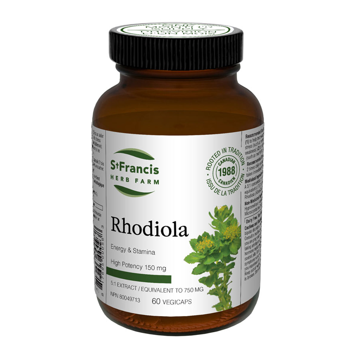 St. Francis Rhodiola 60 Veggie Caps - Organic and Vegan