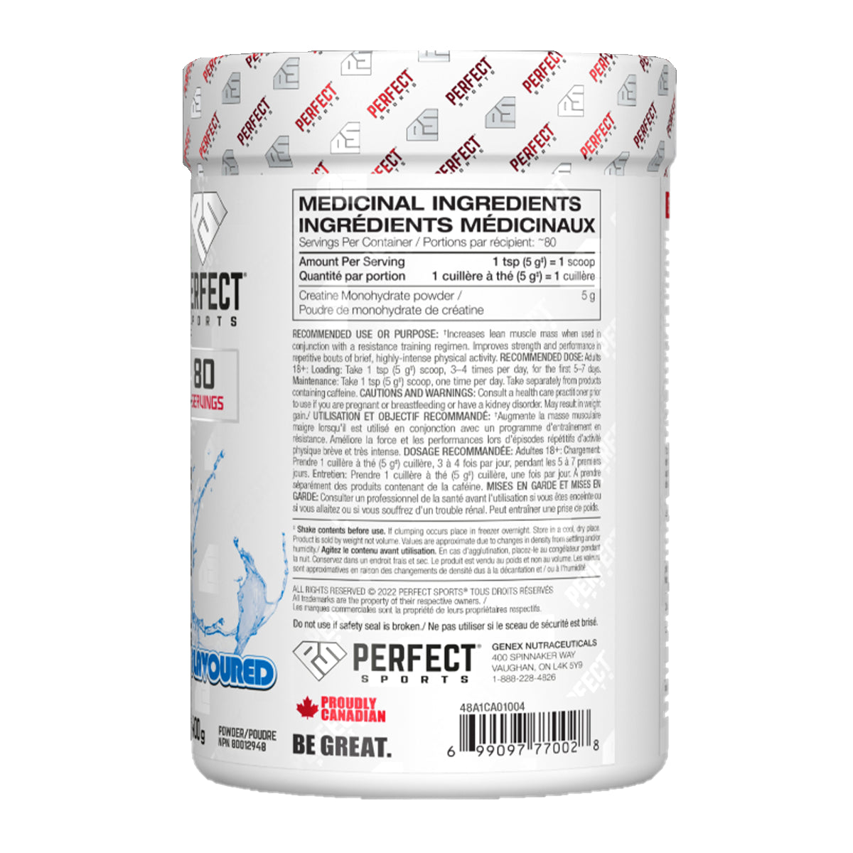 Perfect Sports Creatine Unflavoured 80 Servings