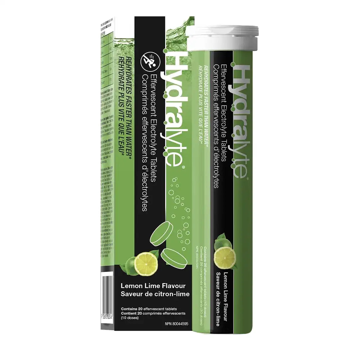 Hydralyte Effervescent Electrolyte Lemon Lime 20 Tablets - Vegan, Non-GMO, Helps with Blood Sugar Balance