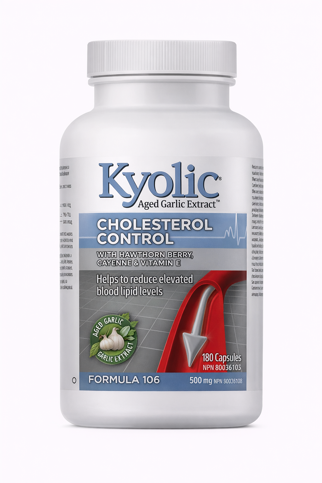Kyolic Aged Garlic Extract Cholesterol Control Formula 106 180 Capsules