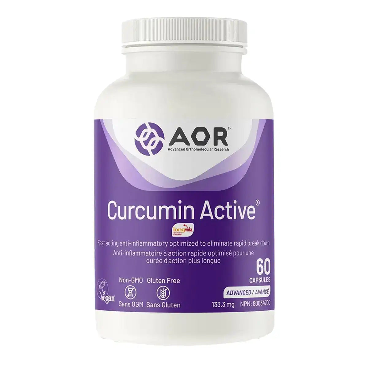 AOR Curcumin Active 133.3mg 60 Capsules