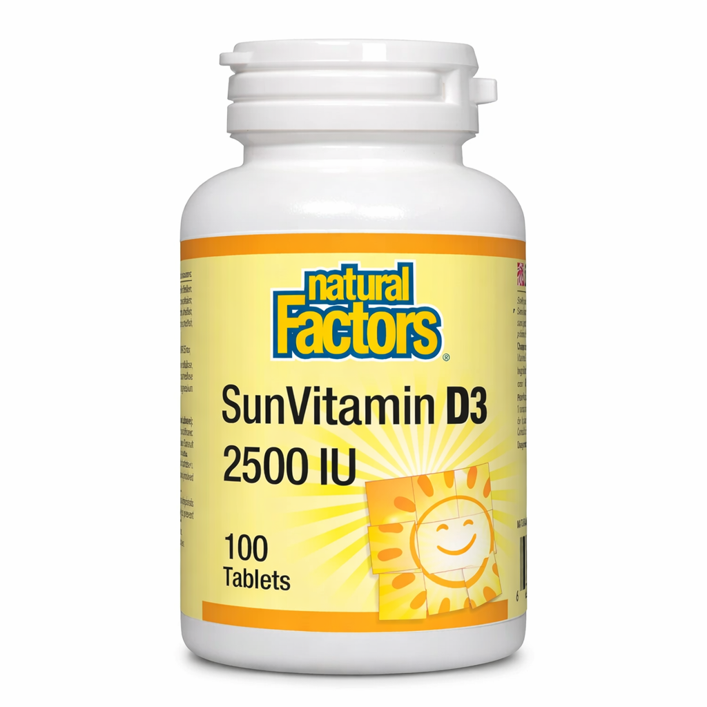 Natural Factors Sun Vitamin D3 2500 IU 100 Tablets