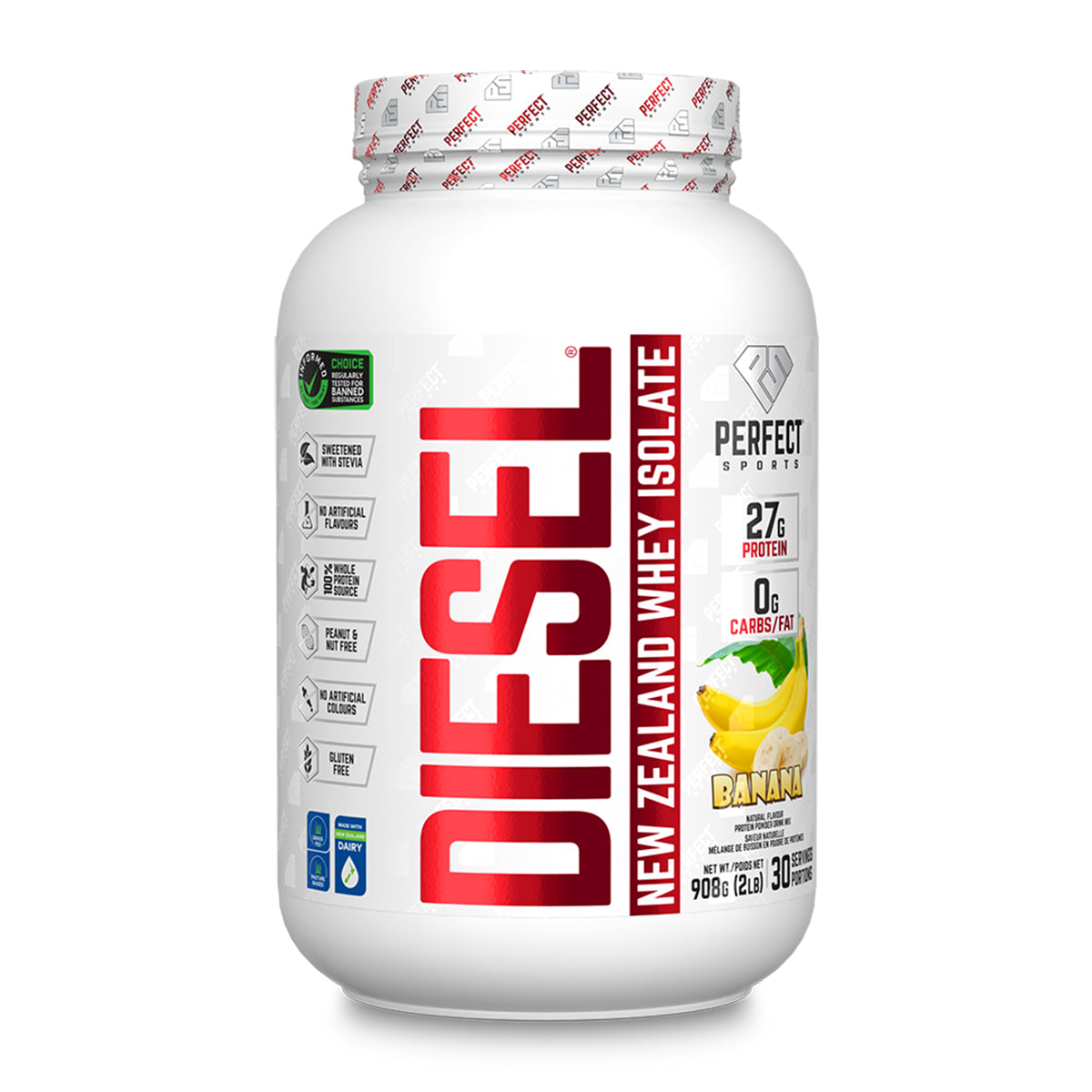 PERFECT Diesel New Zealand Whey Protein Isolate Banana 2lb