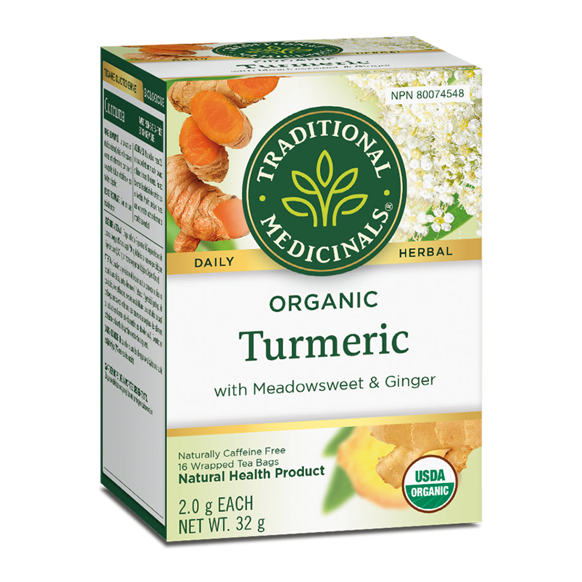 Traditional Medicinals Organic Turmeric With Meadowsweet & Ginger 16 Tea Bags