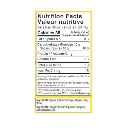 Bragg Apple Cider Vinegar Honey Miel 473 ml