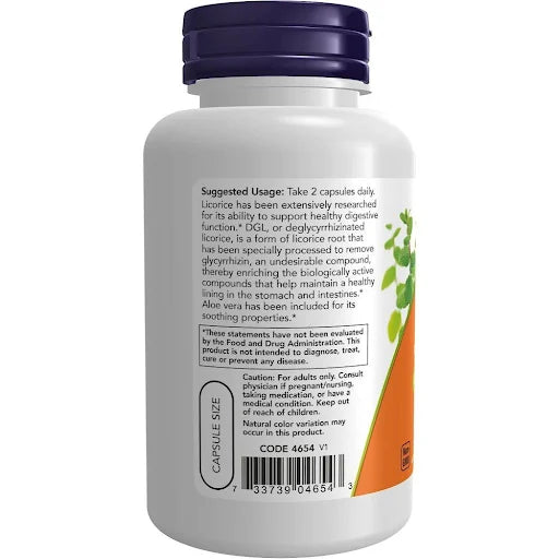 NOW84654 DGL 400mg with Aloe 100vcap