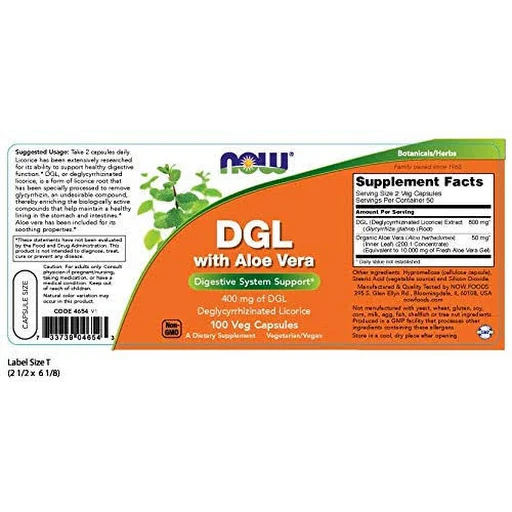 NOW84654 DGL 400mg with Aloe 100vcap
