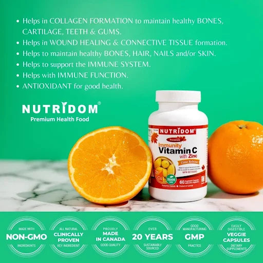N240 Nutridom Vitamin C with Zinc 60 Vcaps