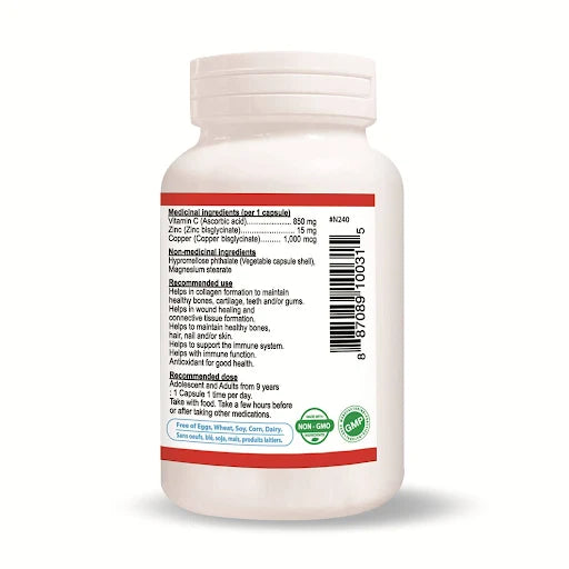 N240 Nutridom Vitamin C with Zinc 60 Vcaps
