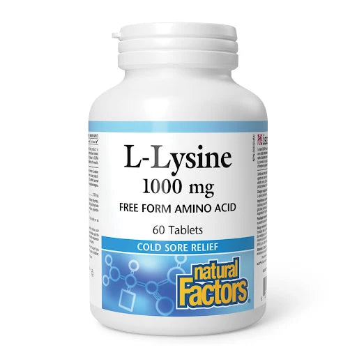 L- Lysine 1000mg 60 Tab Cold Sore Relief Natural Factors