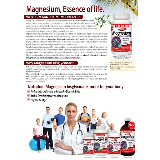 N261 Nutridom Magnesium Bisglycinate 500 - 124g Powder