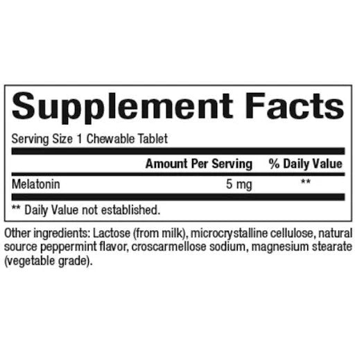 Natural Factors Melatonin 5 mg, Peppermint 90 Tab