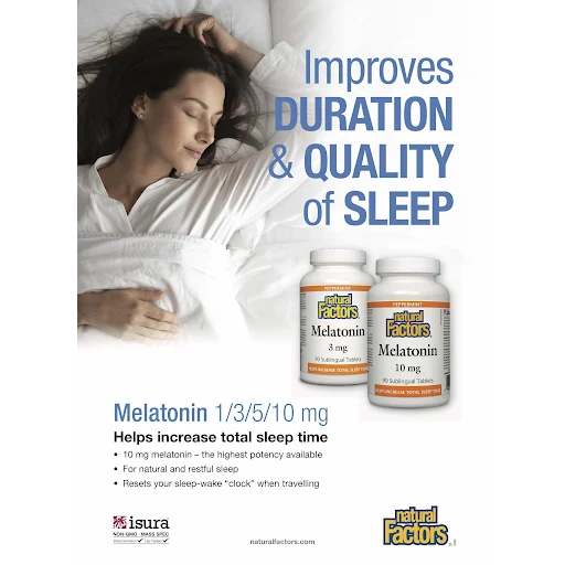 Natural Factors Melatonin 5 mg, Peppermint 90 Tab
