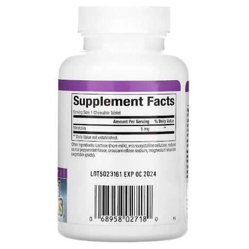 Natural Factors Melatonin 5 mg, Peppermint 90 Tab
