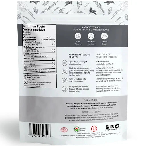 Org Trad - Whole Psyllium Flakes 340g