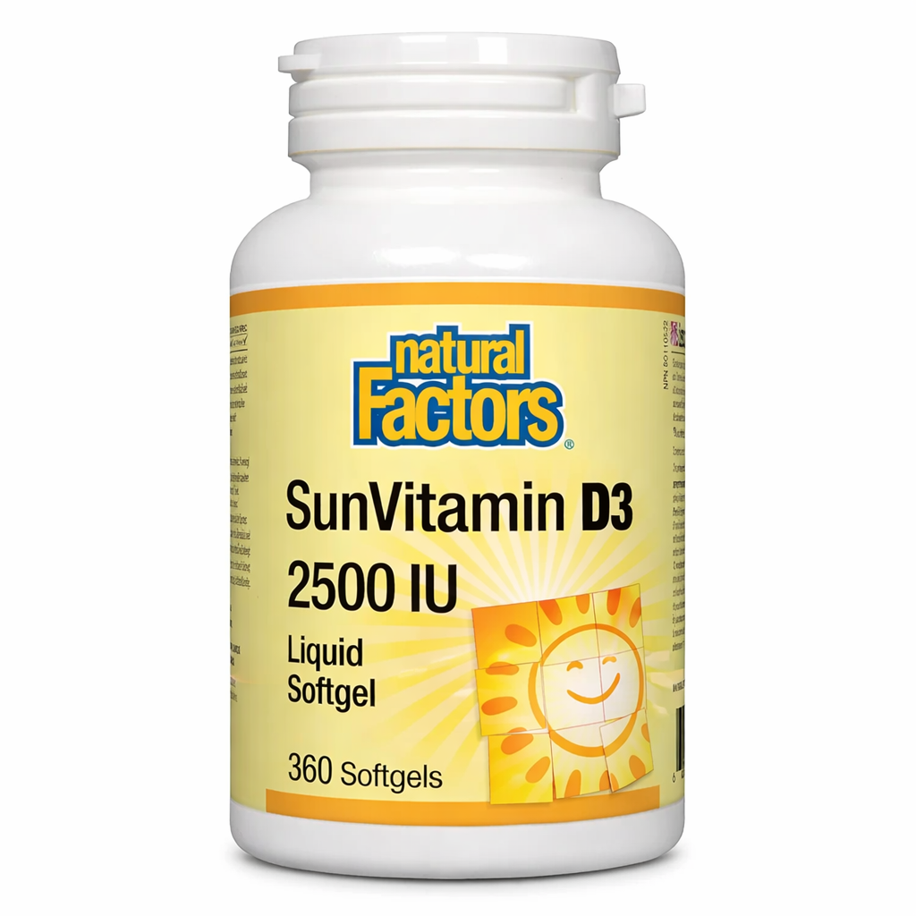 Natural Factors Sun Vitamin D3 2500 IU 360 Softgels