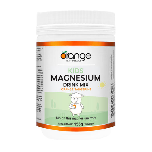 Orange Naturals Kids Magnesium Drink Mix Orange Tangerine 155g - Vegan, Non-GMO and Bone