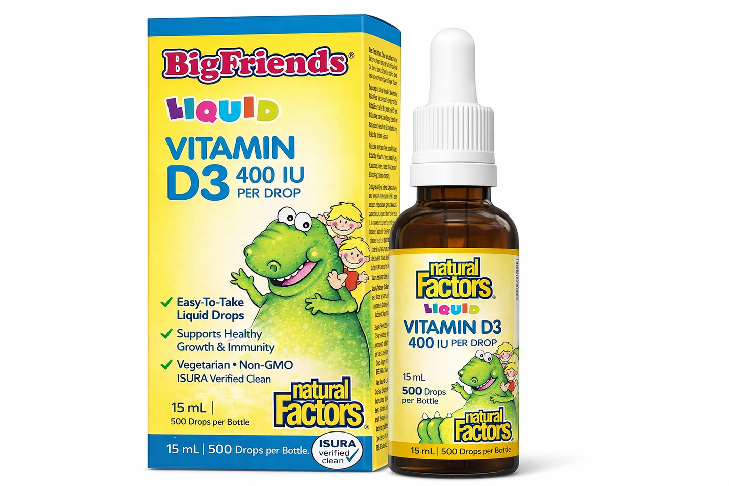 Natural Factors Big Friends KIDS Vitamin D3 400 IU 15 ml Liquid D Drops
