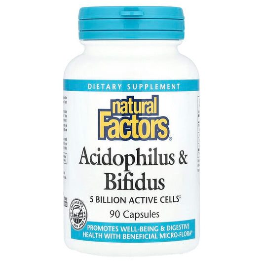 Natural Factors Acidophilus & Bifidus 5 Billion Active Cells 90 Capsules