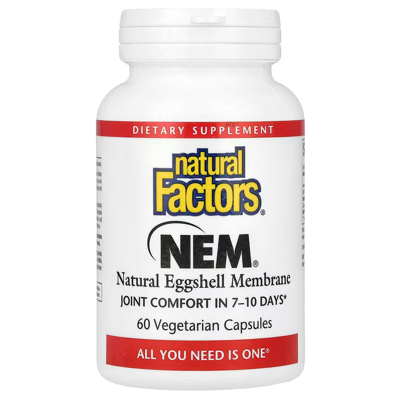 NaturalNatural Factors, NEM, Natural Eggshell Membrane, 60 Vegetarian Capsules