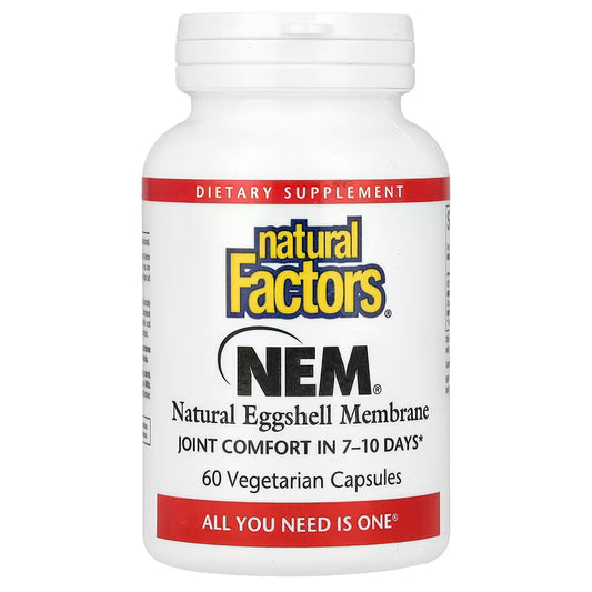 NaturalNatural Factors, NEM, Natural Eggshell Membrane, 60 Vegetarian Capsules