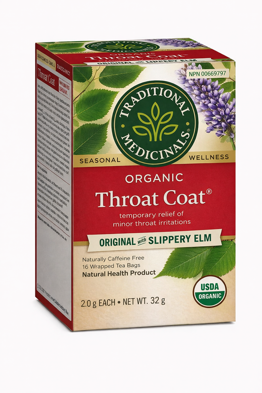 Traditional Medicinals Organic Throat Coat Original Slippery Elm 16 Tea Bags