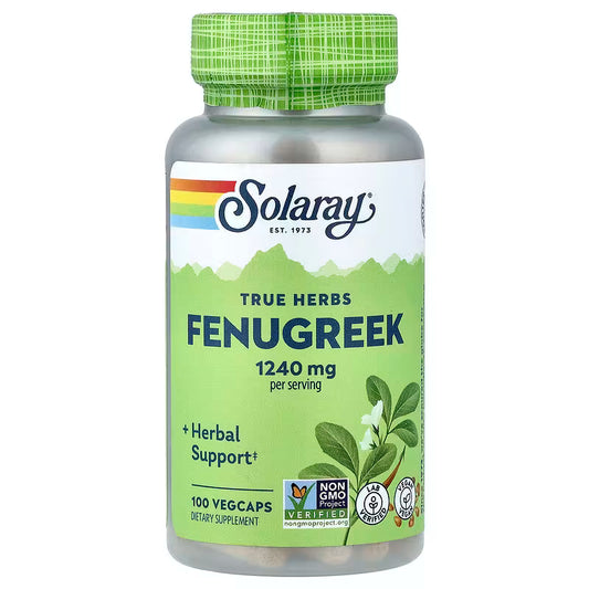 Solaray, True Herbs, Fenugreek, 100 VegCaps (620 mg per Capsule)