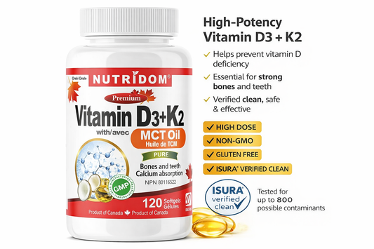 Nutridom Vitamin D3+K2 with MCT Oil 120caps