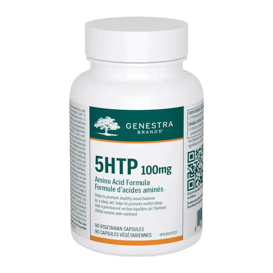Skip to the beginning of the images gallery Genestra 5HTP 100mg 90 Veggie Caps - Vegan, Gluten Free, Helps with Stress Support, Womens Hormonal Health, Head Tension Comfort, Mood Support and Nervous Tension