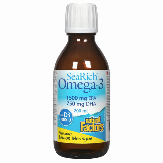 Natural Factors Sea Omega-3 with D3 1500 mg EPA/750 mg DHA, Lemon Meringue, SeaRich