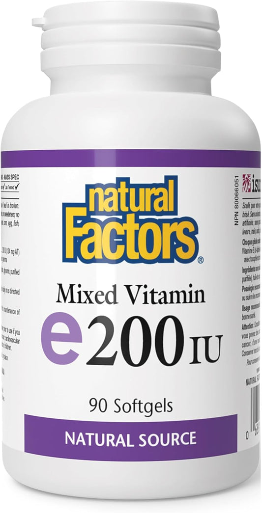 Natural Factors Mixed Vitamin E 200 IU 90 Softgels