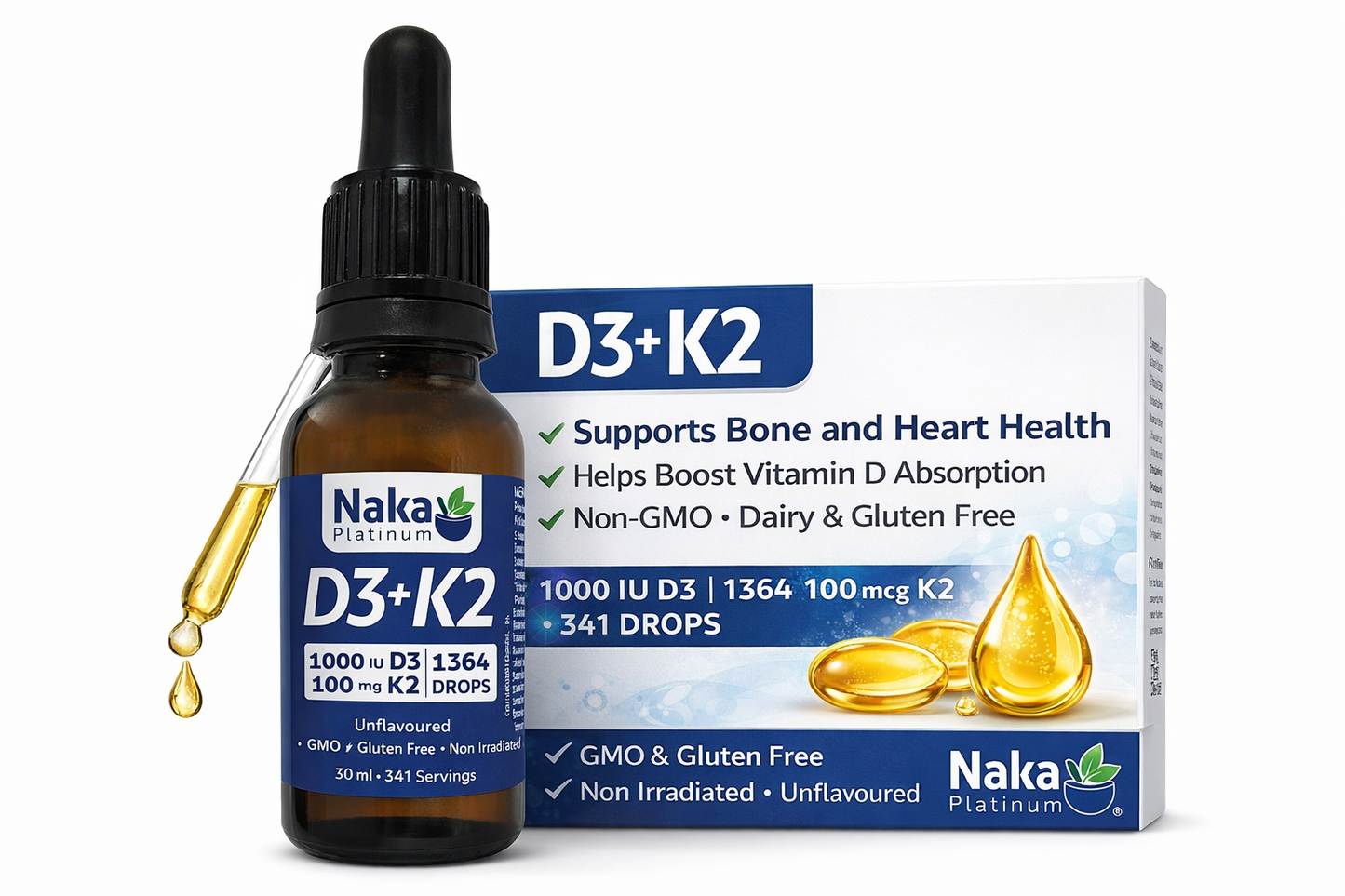 Naka Platinum D3+K2 in MCT oil - 30ml