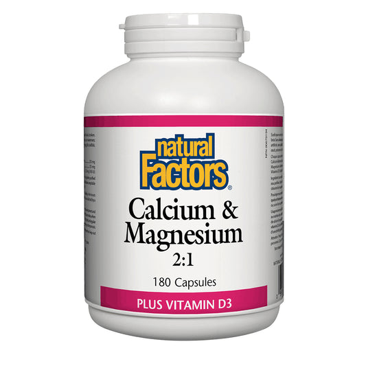 Natural Factors Cal-Mag 2:1 Plus D3 180 Capsules