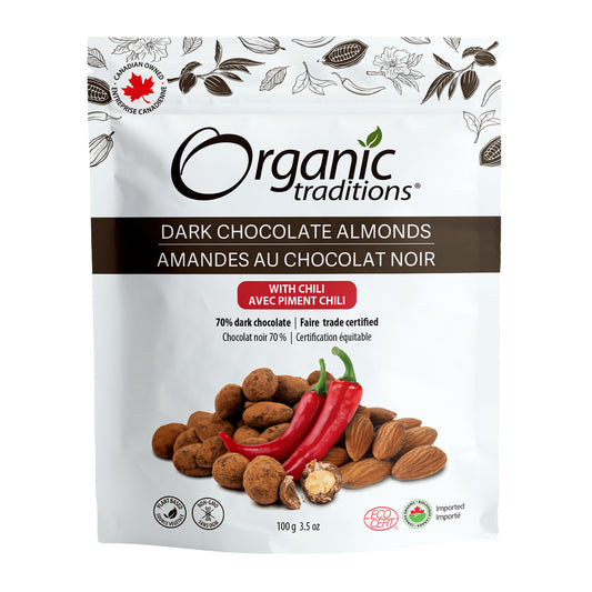Organic Traditions Dark Chocolate Almonds With Chili 100g