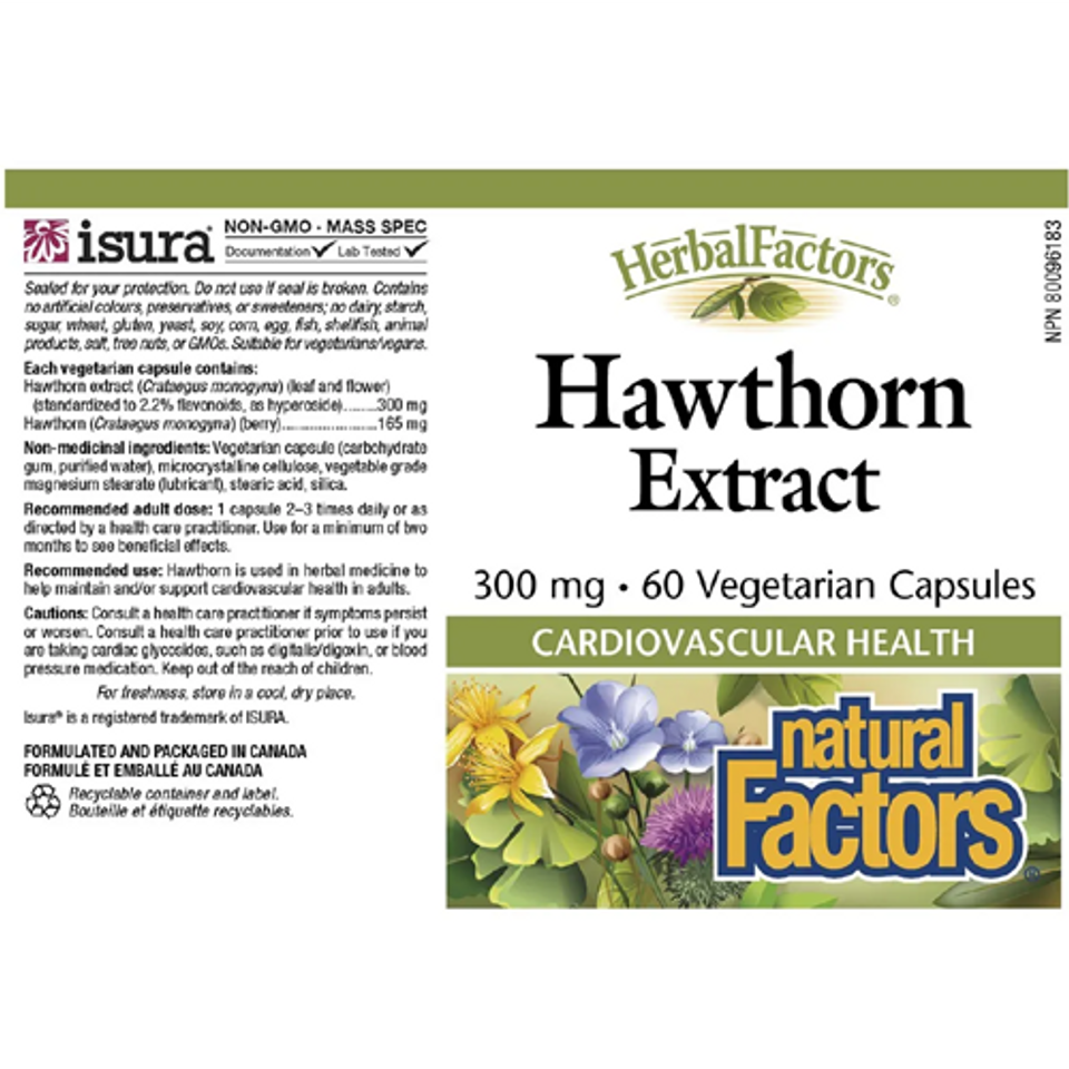 Hawthorn Extract 300 mg, HerbalFactors